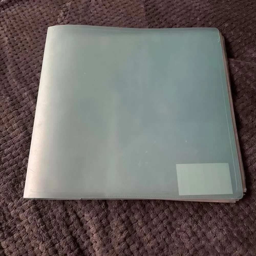 Clear plastic binder with 3 ring binder with inserts for scrapbooking